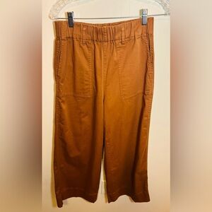 J. Crew Cropped Wide Leg  Pull On Elastic Waist Trouser Pant Small Autumn